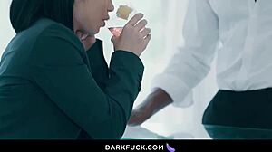 Sexy Asian Businesswoman Rina Pounds Monster Black Cock Hard