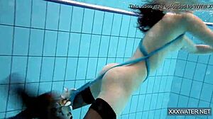 HOT HUNGARIAN TEEN PETRA 18+ FUCKS UNDERWATER IN POOL WITH SHAVED TIGHT PUSSY!