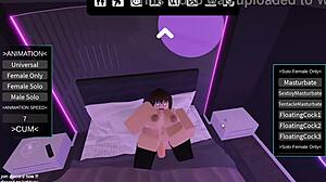 ayumu kasuga rides floating cocks while masturbating hard in roblox