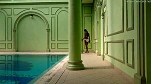 irina russaka teases in steamy underwater pool bath