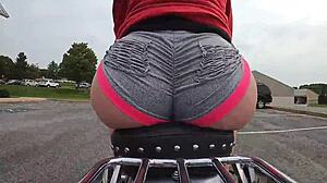 Whoa! Big Ass Housewife Flashes Curves on Motorcycle GoPro Pt 2