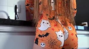 a gostosa neighbor's delicious routine flaunts big ass in tight leather leggings daily