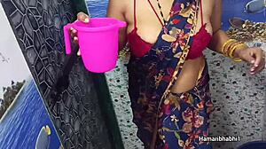 Damn that indian bhabhi looks hot bathing all sexy
