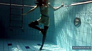 HOT HUNGARIAN TEEN PETRA 18+ FUCKS UNDERWATER IN POOL WITH SHAVED TIGHT PUSSY!