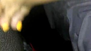 watch this fat ebony bbw give a reverse footjob to that big black monster cock cumshot