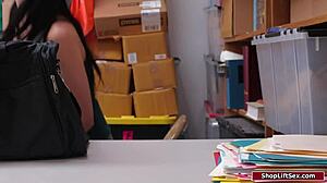 Ever wonder what a hot shoplifter does when a horny officer bends her over in the backroom for rough missionary pounding?