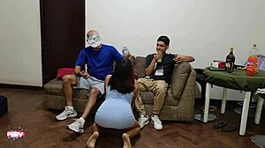 innocent dance explodes into stepdad stepbro creampie threesome