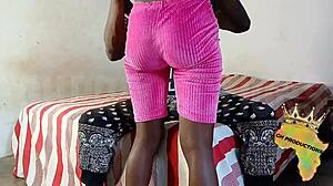 i train my juicy ebony teen slut bent over with big black cock toys