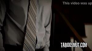 Pervert customer bends estate agent over for brutal doggystyle pounding and deepthroat on big cock