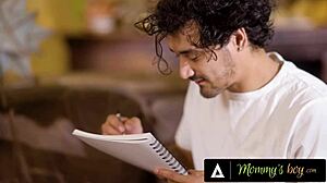 naughty milf rayveness flashes huge natural tits while stepson drills her