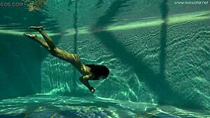 irina russaka teases in steamy underwater pool bath