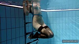 HOT HUNGARIAN TEEN PETRA 18+ FUCKS UNDERWATER IN POOL WITH SHAVED TIGHT PUSSY!