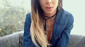 Young Webcam Girl Teases Big Tits Outdoors