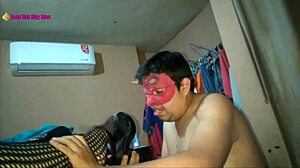 lingerie milf in fishnets and heels gives fat footjob tease