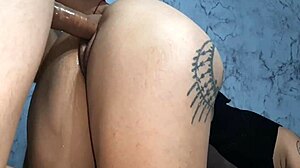 tattooed hermanastra swallows cum doggystyle creampie pussy pounding