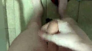 Exposing Monster Cock and Stroking Hard in Public Toilet Thrill