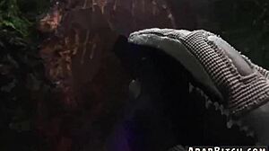 petite arab teen in uniform joins hardcore outdoor group reality fun