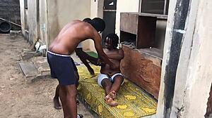 My fat ass neighbor begs for outdoor cock pounding