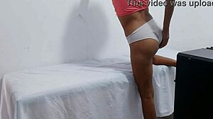 damn, this rich indian milf with big ass loosens up in sensual bent over doggystyle while fantasizing about that huge cock stretching her brunette pussy