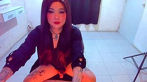 skinny trans kimberlypolizzi crossdresses in amateur stream update