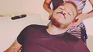 i worship this ebony goddess's ass while her tatted king barebacks and creampies me