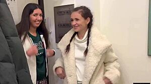 Tempting public teen foursome pickup