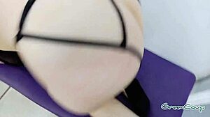 office slut waits till everyone's gone then deepthroats and fucks wildly