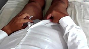 Caught Fat Friend Bathing Jerk Small Foreskin Cock to Orgasm