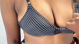 Horny Indian teen rides massive black cock kissing and licking balls