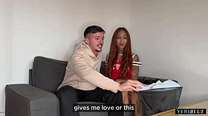 Huge cock blowjob after match as she fingers and squirts screaming