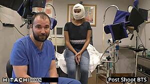 Freshman Taylor orgasms hard from doctor's hitachi wand!