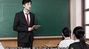 miss bai jie spreads her chinese wife pussy wide open