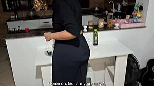 stepmom helps stepson rip clothes for pussy cum