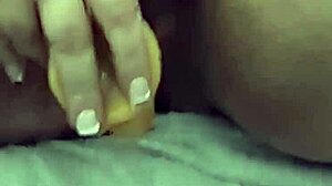 chubby housewife squirts wet pussy cum on dildo in homemade bedroom solo