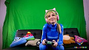 Cosplay Girl Rides Big Cock Brother In Live Stream