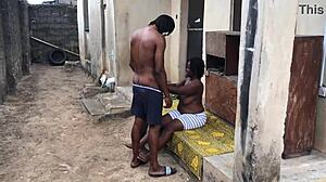 My fat ass neighbor begs for outdoor cock pounding