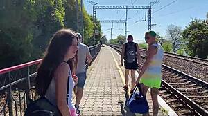 Four Feminists Stuff Girl's Holes with Thick Sperm!