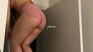 a gostosa neighbor's delicious routine flaunts big ass in tight leather leggings daily