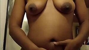 Dripping Wet Ebony Big Ass and Tits Shine in Steamy Shower Play Dripping Everywhere