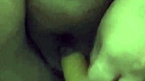 chubby housewife squirts wet pussy cum on dildo in homemade bedroom solo