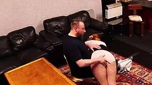 Security cam catches quick office doggystyle with tight pussy creampie