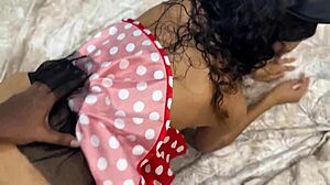 halloween minnie mouse petite pussy eats interracial cock after dildo tease