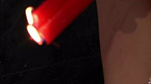 Redhead BOUND in BDSM gets candle wax on PUSSY ORGASMS hard