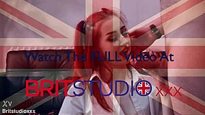 Skinny British Redhead Fucked Swallows Cum Uniform