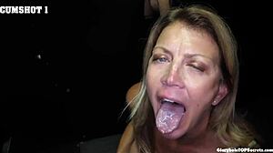 Experienced Milf Summer Swallows Monster Cock Cumshots at Gloryhole After Big Ass Blowjob