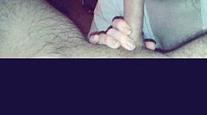 Amateur Blonde's Massive Tits Milk Explosive Cumshot POV