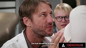 i watch kay lovely gag on doctor's cock while hubby stares helpless