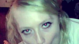 Amateur Blonde's Massive Tits Milk Explosive Cumshot POV