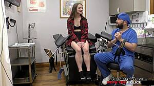 Blonde Cop Mira Monroe Blackmails with Deepthroat Face Fuck Backstage