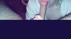 Amateur Blonde's Massive Tits Milk Explosive Cumshot POV